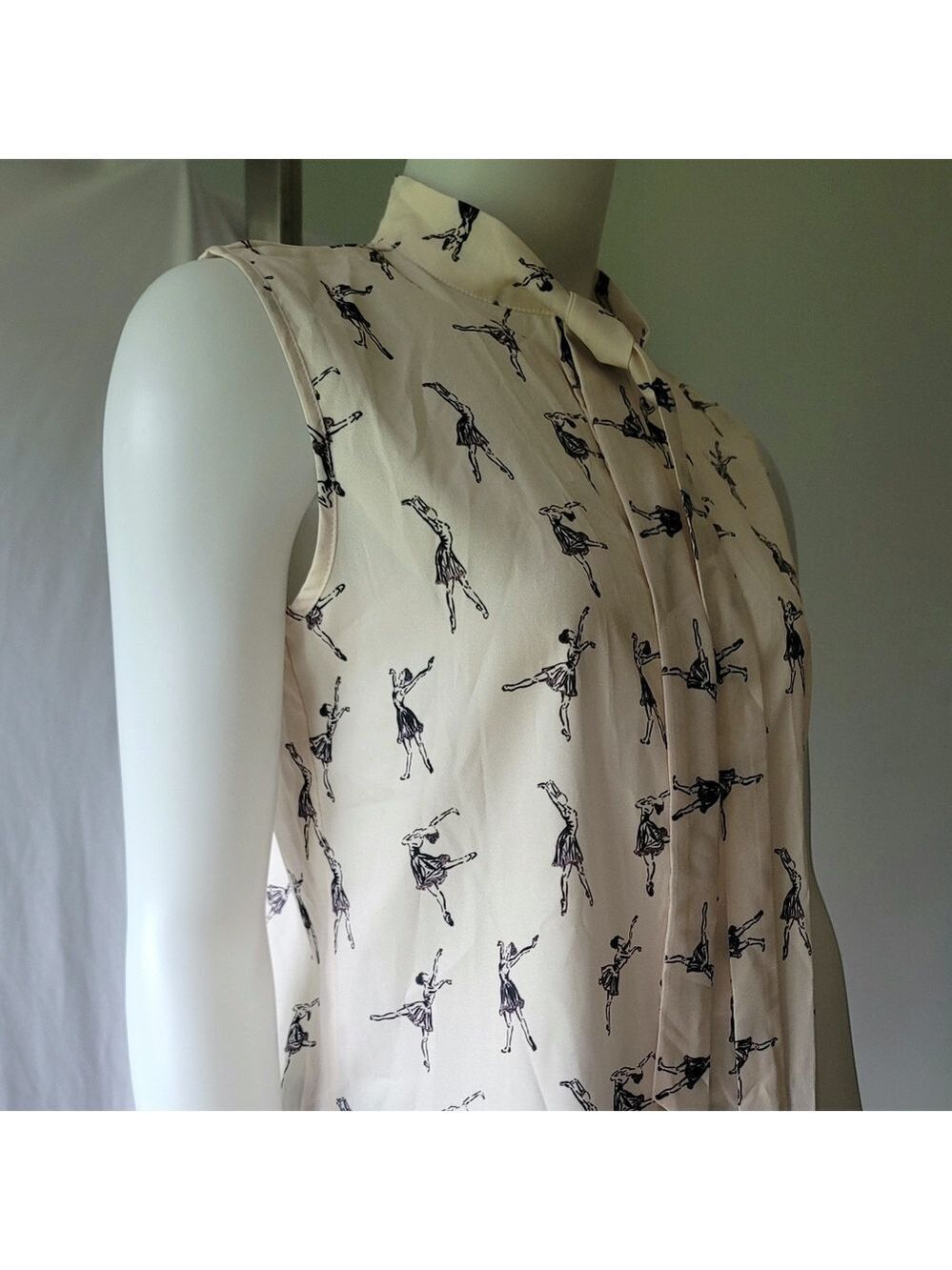 Paper Plane London Printed Button-Down Sleeveless Blouse Size S/M